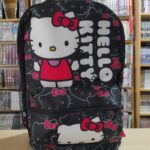 MOCHILA CORDURA HELLO KITTY NEGRA LETRAS BLANCAS